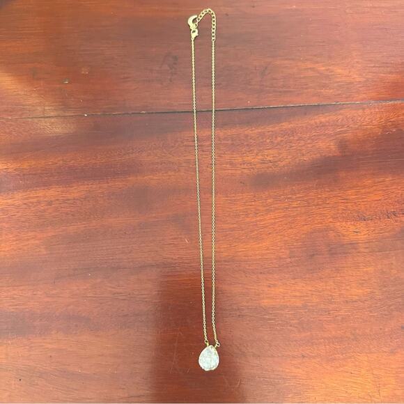 LUNA NORTE Druzy Quartz Necklace Gold tone Chain Minimalist - Picture 6 of 11